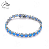 Opal Bracelet 925 Sterling Silver 2/3/4/5mm White/Blue Color Simple Classic Women Chain Jewelry Advanced Jewelry Charms Elegant