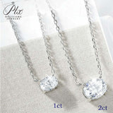 1-3CT Moissanite Necklaces Pendant Women Girls Birthday&Christmas Gift Chain Jewelry 925 Sterling Silver GRA