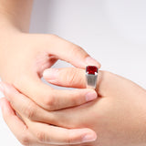 Moissanite Lab Grown Gemstone Ring Asscher Cut Moissanite Ruby Sapphire Colombian S925 Woman Man Anniversary Party Daily Charms