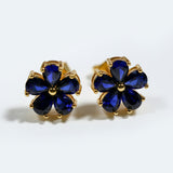 Flower-Shaped Earring Jewelry with Moissanite/Sapphire/Ruby 925 Sterling Silver Plated Screwback Earrings for Women
