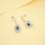 Water Drop Shaped Earrings Lab Grown Gemstone with Ruby Sapphire Padparadscha 925 Silver Earring for Women Girls Hypoallergenic