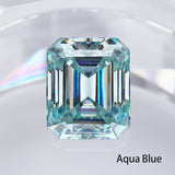 Wholesale Price Moissanite Stone Emerald Cut D Color Blue Green  VVS1 with GRA Certificate 0.5ct-10ct Gemstones