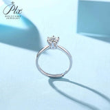 Classic Six Claw Settings Round Moissanite Adjustable Solitaire Ring Women Only Gifts For Festivals And Anniversaries