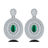 0.8-7CT Oval Cut Ruby/Sapphire/Colombian Emerald Earrings Lab-Grown Gemstone Jewelry Gift for Christmas Easter Hypoallergenic