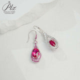 0.8-7CT Oval Cut Ruby/Sapphire/Colombian Emerald Earrings Lab-Grown Gemstone Jewelry Gift for Christmas Easter Hypoallergenic