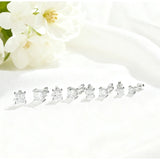 Earrings 1/3/6CT D Color Asscher Cut Moissanite 10k 14k 18k 925 Silver Plated Gold Ear Stud for Woman Engagement Daily Jewely