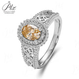 Oval Shape Moissanite Double-Band Ring Women Only Gifts For Festivals And Anniversaries