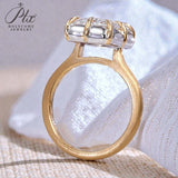 Radiant Cut Ring with 5CT D Color Moissanite Diamond 10k 14k 18K Gold Plated 925 Silver for Women Man Engagement Wedding Jewely