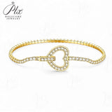 Moissanite Round Cut Multi Style Lock Design Bracelet Premium Radiant Jewelry Versatile Lock Trendy Bracelet Popular Gift Idea