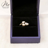Total 2CT Moissanite Custom Ring Three-Pear Cut D/VVS1 Clarity S925 Silver Sparkling Exquisite Engagement Christmas Gift