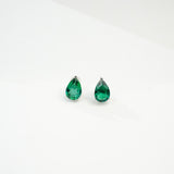 Lab Grown Gemstone Earrings 3.7-5CT Ruby Sapphire Colombia Padparadscha 925 Silver Three Claw Design Pear Earring Hypoallergenic