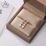 Moissanite Earrings Tassel Pendant Ear Stud Piercing  Ten Stones Round Shape 925 Sterling Silver Top Quality Wedding Jewelry