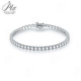 Round Tennis Bracelet Adorned with Exquisite Moissanite Multiple Size Options 925 Silver Material, Fashionable Holiday Gift
