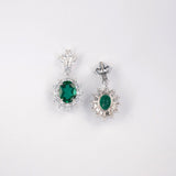 0.8-7CT Oval Cut Ruby/Sapphire/Colombian Emerald Earrings Lab-Grown Gemstone Jewelry Gift for Christmas Easter Hypoallergenic