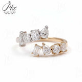 Diamond Ring Various Shapes18K 14K 10K Gold Band Engagement Wedding Band jewelry for Men Women No Fade Hypoallergenic Charm