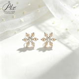 Moissanite Stud Earrings Snowflake D Color VVS1 Clarity 925 Sterling Silver GRA Certified Hypoallergenic Non Tarnish Office Commuter Jewelry