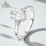 Pear Cut Moissanite Engagement Ring in 10K/14K/18K Gold Classic Solitaire Promise Ring Perfect Wedding Anniversary Gift