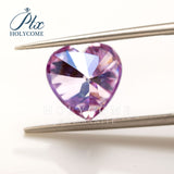 Multicolor Heart Cut Moissanite - Garnet Red Light Purple Sakura Pink Plated Iridescent Gem for Anniversary Jewelry