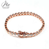 Tennis Bracelets Moissanite Round Bubble Diamond 4mm for Woman Men 925 Silver Plated Hip Hop Chain Bracelet Suitable as a Gift