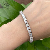 D Color 4.5x4.5mm Princess Cut Full Moissanite Tennis Bracelets for Women Men Original S925 Silver Jewelry