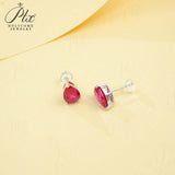 Lab Grown Gemstone Earrings 3.7-5CT Ruby Sapphire Colombia Padparadscha 925 Silver Three Claw Design Pear Earring Hypoallergenic