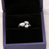 Total 2CT Moissanite Custom Ring Three-Pear Cut D/VVS1 Clarity S925 Silver Sparkling Exquisite Engagement Christmas Gift