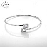 Open Bracelet 925 Sterling Silver with Moissanite Round Cut VVS1 Stones Sparkling Jewelry Gift for Women’s Special Occasions