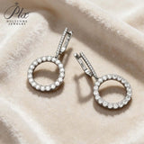 Hoop Earrings 2.6CT D White/Black/Champagne/Vivid blue Round Moissanite S925 Silver Plated for Fishion Party Gift Hypoallergenic