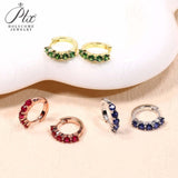 1CT Customize Earrings Moissanite Lab Grown Emerald/Ruby/Sapphire 925 Silver Hypoallergenic Factory Direct Sales for Women Gift