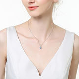 Moissanite Necklace Snowflake Pendant Multicolor Round Cut 925 Sterling Silver 1ct  For Women Wedding Bridal Fine Jewelry Charms