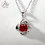 Moissanite Diamond 6.5mm 1CT Necklace For Womens Solitaire Pendant 925 Silver Chains D White  Jewelry Customized Gift