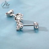 Snowflake - 925 Sterling Silver 1CT Round Moissanite Stud Earrings Women Only Gifts For Festivals And Anniversaries