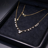 Lab Grown Diamond Necklace 10K4K/18K Gold Pear/Round Shape DEF Color Pendant Hypoallergenic Direct from Factory Daily Office Wear Perfect Gift
