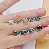 Sparkling Multicolor Moissanite Oval Cut 8Hearts 8Arrows Brilliant Facets Exquisite Loose Gemstones for Jewelry Crafting