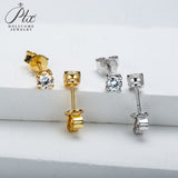 Cultivated Diamond Stud Earrings Round D Color VVS1 925 Sterling Silver Hypoallergenic Non Tarnish Minimal Commute Earring
