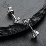 Cultivated Diamond Stud Earrings Round D Color VVS1 925 Sterling Silver Hypoallergenic Non Tarnish Minimal Commute Earring