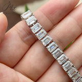 4*6mm Emerald Cut Moissanite Bracelets For Women Man S925 Silver Lab Diamond Bracelet Wedding Party Fine Jewelry
