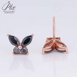 925 Sterling Silver Moissanite Lab Grown Gemstone Marquise Round Butterfly Stud Earrings Banquet Gift