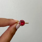 Customize Ring 6 Prongs Round Lab Grown Ruby Sapphire Columbia 925 Sterling Silver Wedding Engagement Band Charms Hypoallergenic