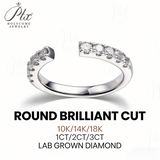 Lab Grown Diamond Ring D Color Round Cut 1ct-3ct Solid Gold 10K/14K/18K Dainty Delicate Everyday Luxury Jewelry Hypoallergenic