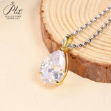 8-16 CT Custom Necklace Pear Cut Moissanite White 925 Sterling Silver Jewelry High-Quality Premium Christmas Gift Hypoallergenic