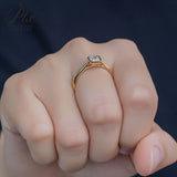 Ascher Cut Bezel Moissanite Engagement Ring Women Only Gifts For Festivals And Anniversaries