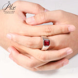 Moissanite Lab Grown Gemstone Ring Asscher Cut Moissanite Ruby Sapphire Colombian S925 Woman Man Anniversary Party Daily Charms