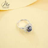 Finger Ring with 4CT Sugar Tower Lab Grown Sapphire Padparadscha 925 Silver for Women Man Engagement Banquet Accasion Christmas