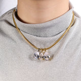 8-16 CT Custom Necklace Pear Cut Moissanite White 925 Sterling Silver Jewelry High-Quality Premium Christmas Gift Hypoallergenic