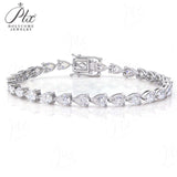 Women's Tennis Chain S925 Silver Moissanite Bracelet For Men D Color Pear Cut Full Moissanite Couple Bracelet