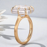 Radiant Cut Ring with 5CT D Color Moissanite Diamond 10k 14k 18K Gold Plated 925 Silver for Women Man Engagement Wedding Jewely