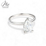 Moissanite Ring with 2CT D Color VVS1 Pear Moissanite S925 10k 14k 18k Plated White Yellow Rose Gold Daily Charm Party Jewely