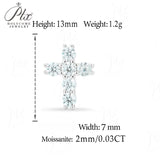 Men's Hip Hop Cross Earrings 925 Sterling Silver Low Allergy VVS1 GRA Certified Moissanite Iced Out Stud Earrings Luxury Ear Jewelry for Men Women Gift Ready Daily Wearable