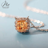 Holycome Pendant 925 Silver 38cm-42cm  Moissanite VVS1 Engagement Pendant Necklace for Women Anniversary Gift